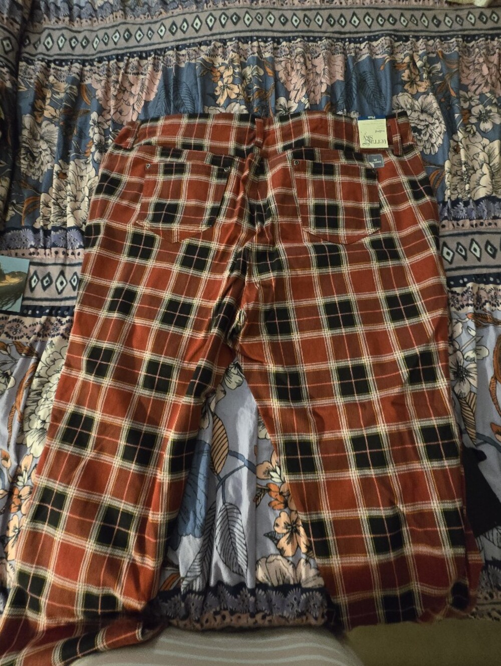 Rust Plaid/red *and* Black Floral Jeggings